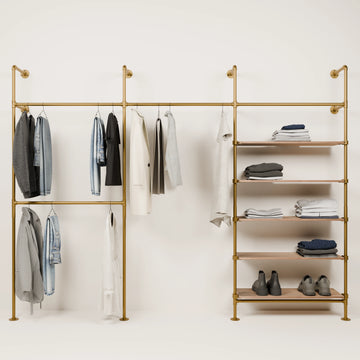 KIM DOUBLE 3 OAK – 5 shelves | gold