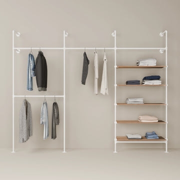 KIM DOUBLE 3 OAK – 5 Regalböden | Weiß