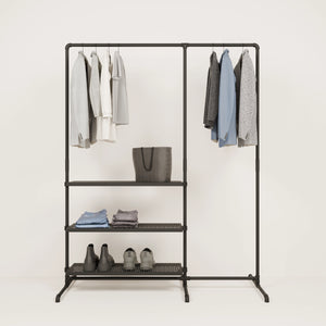 LAS 1.5 METAL – 3 shelves | clothes rack with storage compartments