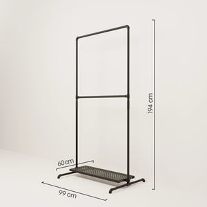 LAS 1 METAL – 1 shelf | Metal clothes rack with shelf