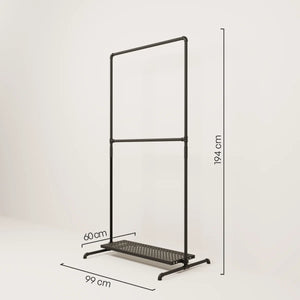 LAS 1 METAL – 1 shelf | Metal clothes rack with shelf