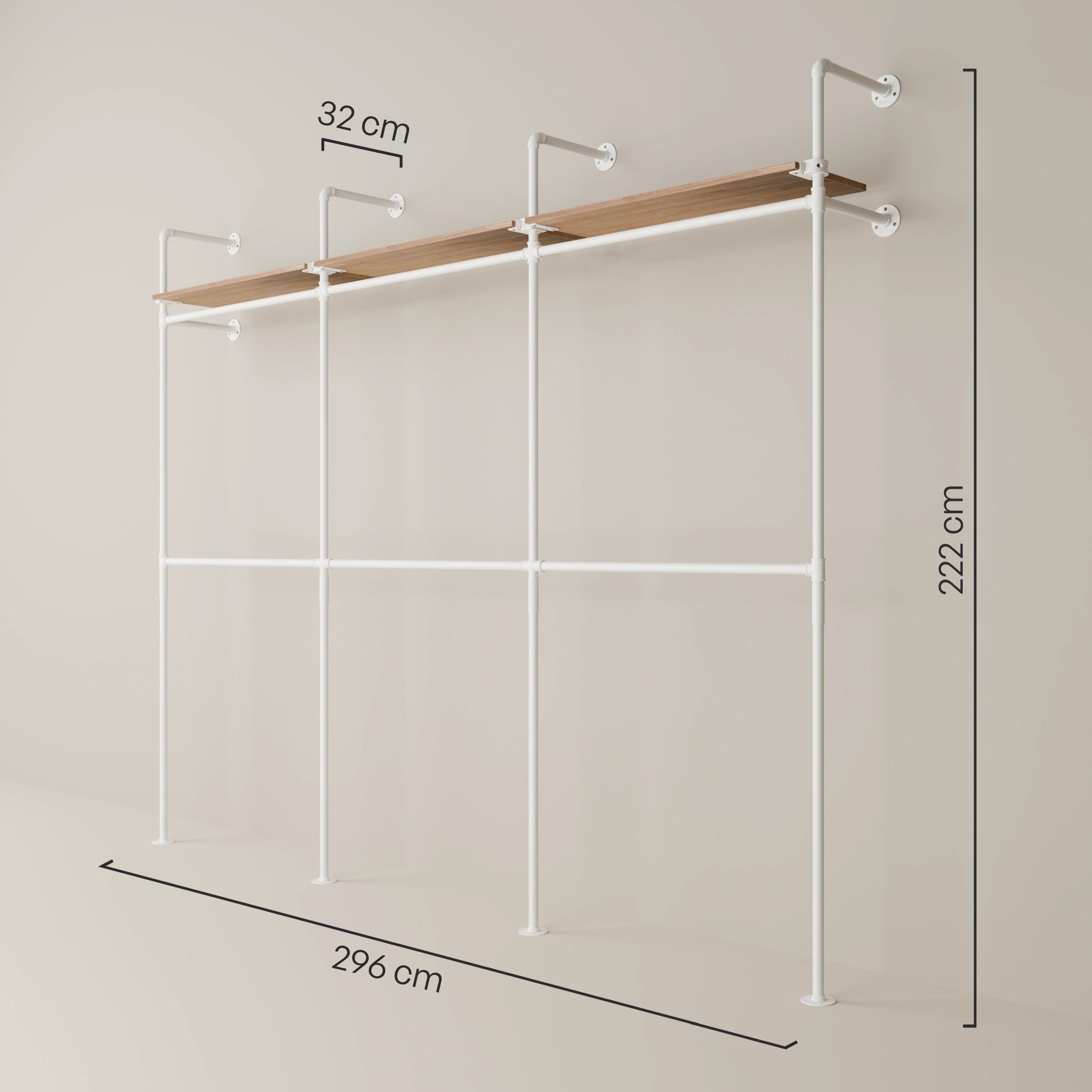 KIM DOUBLE 3 OAK – 3 horní police | bílá