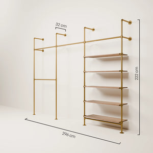 KIM DOUBLE 3 OAK – 5 polic | zlatá