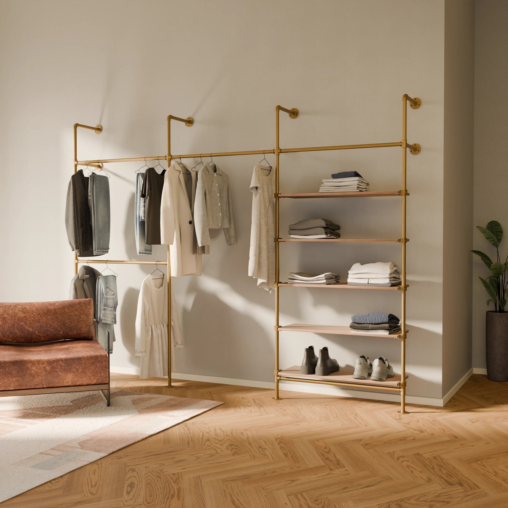 KIM DOUBLE 3 OAK – 5 polic | zlatá