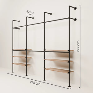 KIM DOUBLE 3 OAK – 6 vnějších polic