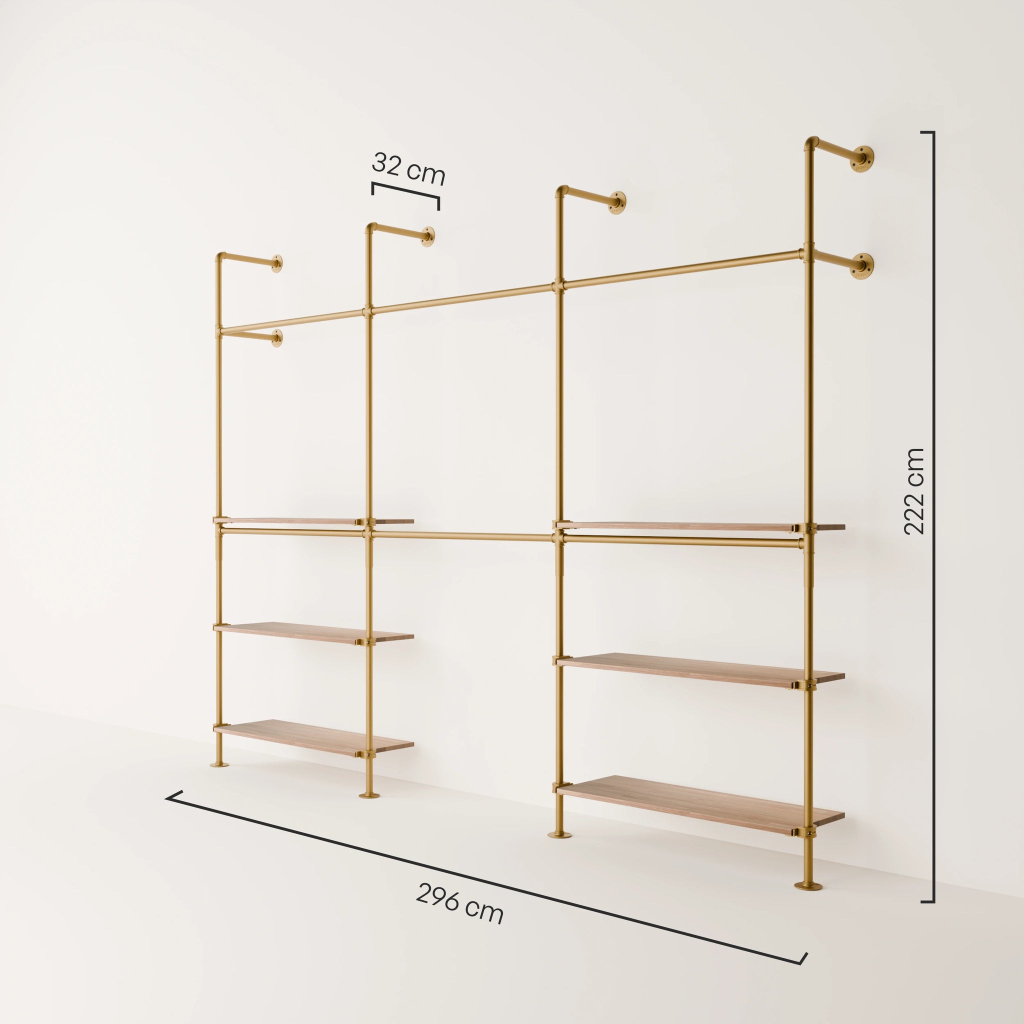 KIM DOUBLE 3 OAK – 6 polic spodní | zlatá