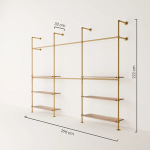 KIM DOUBLE 3 OAK – 6 polic spodní | zlatá