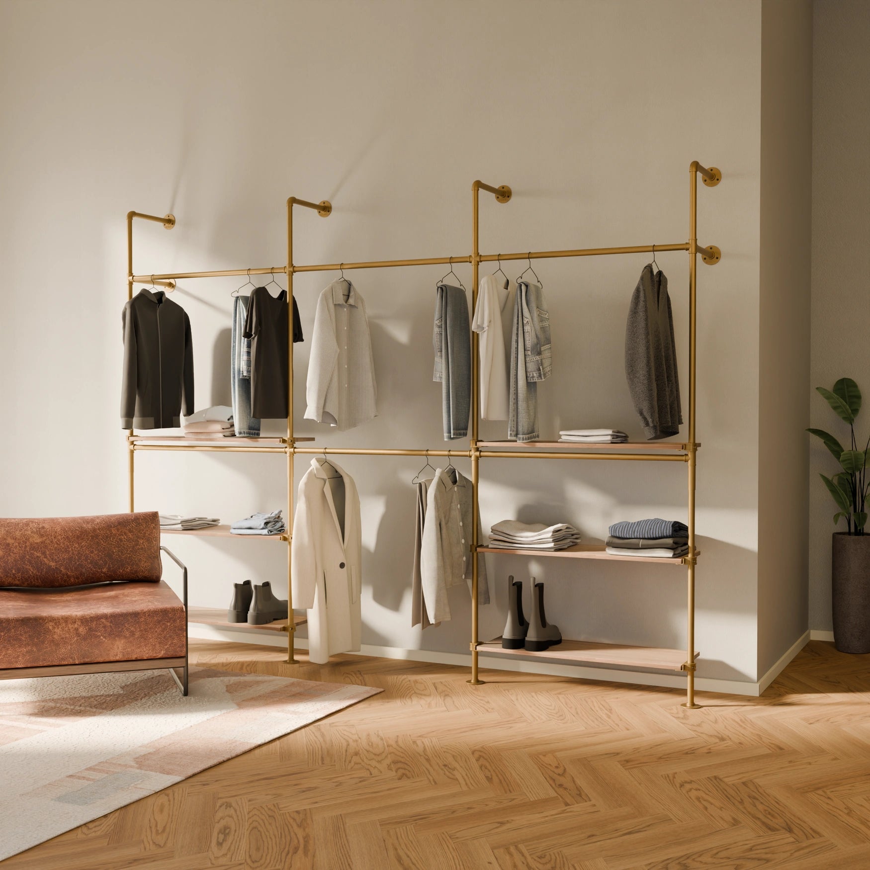 KIM DOUBLE 3 OAK – 6 polic spodní | zlatá