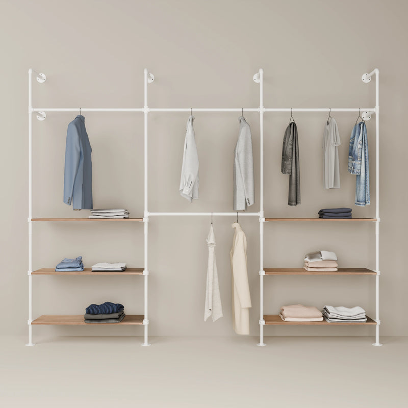 KIM DOUBLE 3 OAK – 6 police níže | bílá