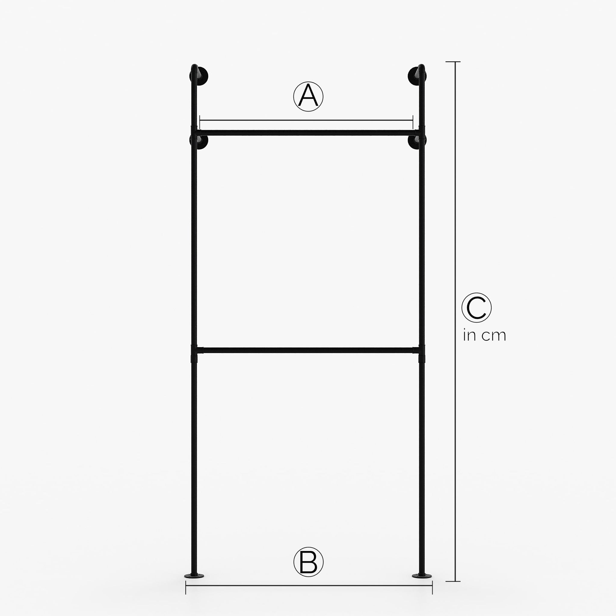 Fabrication sur mesure – KIM I Double – Armoire Industrial | Design industriel | tubes noirs